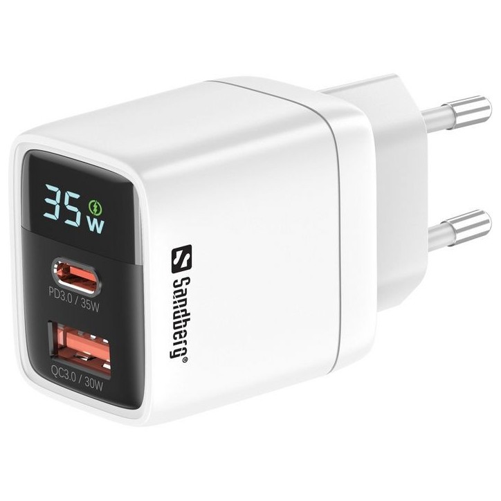 441-52 Sandberg 2in1 Charger 1xUSB-C 1xUSB 35W White