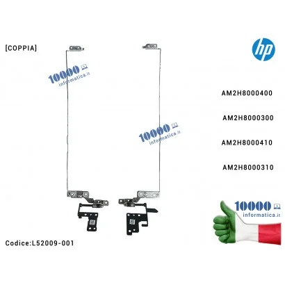 L52009-001 Cerniere Hinges LCD [COPPIA] HP 15-DW 15S-DU 15S-DY 15-CU TPN-C139 [R+L] AM2H8000400 AM2H8000300 AM2H8000410 AM2H8...