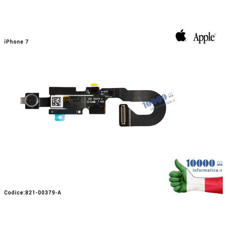 Sensore di Prossimità Microfono Fotocamera Frontale APPLE iPhone 7 7G (A1660) (A1778) (A1779) 821-00379-A 821-00514-04 Face Front Camera Module with Sensor Proximity Flex Cable