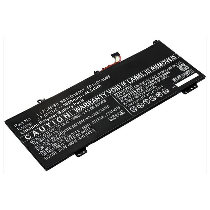 5B10Q16066 Lenovo 4-cell lithium-ion battery, 7.68V voltage, 45.54Wh capacity, compatible with Lenovo YOGA 530 series laptops. F