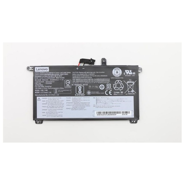 FRU01AV493 Lenovo lithium ion, 4 Cell, 32 Wh, 2100 mAh FRU01AV433, 819847 32 Wh