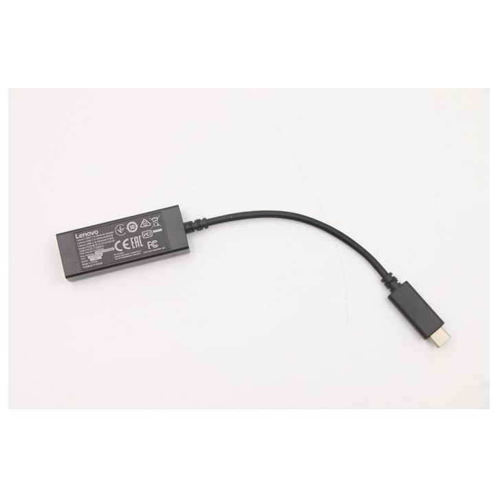5C11E09636 Lenovo USB-C to Ethernet adapter, connects USB-C notebooks to Gigabit Ethernet, supports hot plug, compact design. FR