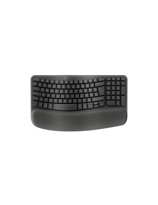920-012283 920-012283 Logitech Wave Keys wireless ergonomic keyboard with a cushioned palm rest ALKALINE - Alkaline Batteries...