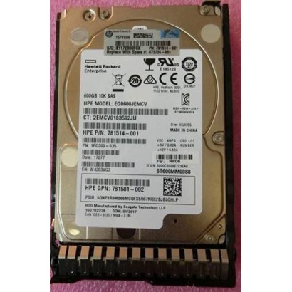 872736-001-RFB 872736-001-RFB Hewlett Packard Enterprise 600GB SAS hard drive, Refurbished Server/workstation Features DSE