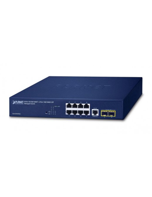 GS-4210-8T2S Planet 8-Port 10/100/1000T 2-Port 100/1000X SFP Managed Switch 835265 FCC Part 15 Class A, CE