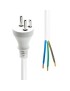 PC-KOE-005W-M PC-KOE-005W-M ProXtend Power Cord Denmark to Open End 5M White NONE - Only use for non-battery items