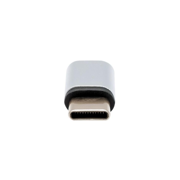 USBC-MICROBAS ProXtend USB-C to USB 2.0 Micro B adapter silver 10035, 767777 NONE - Only use for non-battery items