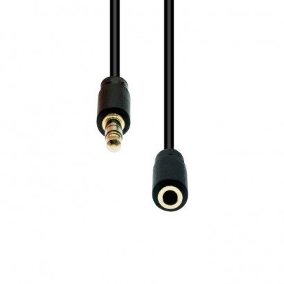 M4EXS-005 ProXtend Mini-Jack 4-Pin Slim Extension Cable Black 0.5M 829476 NONE - Only use for non-battery items