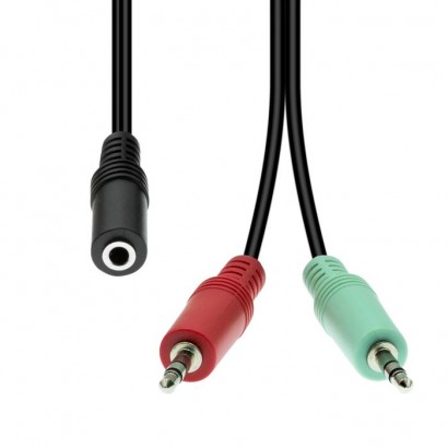 M4F2XM3-004 ProXtend Mini-Jack 4-Pin to 2x 3-Pin Cable F-M Black 40cm 835224 NONE - Only use for non-battery items