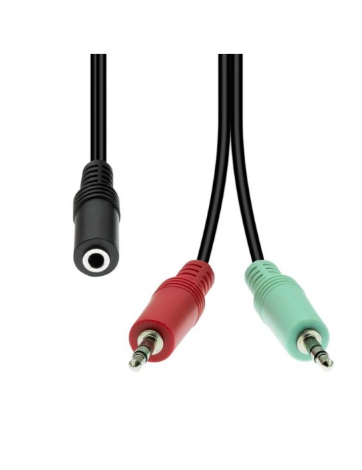 M4F2XM3-004 ProXtend Mini-Jack 4-Pin to 2x 3-Pin Cable F-M Black 40cm 835224 NONE - Only use for non-battery items