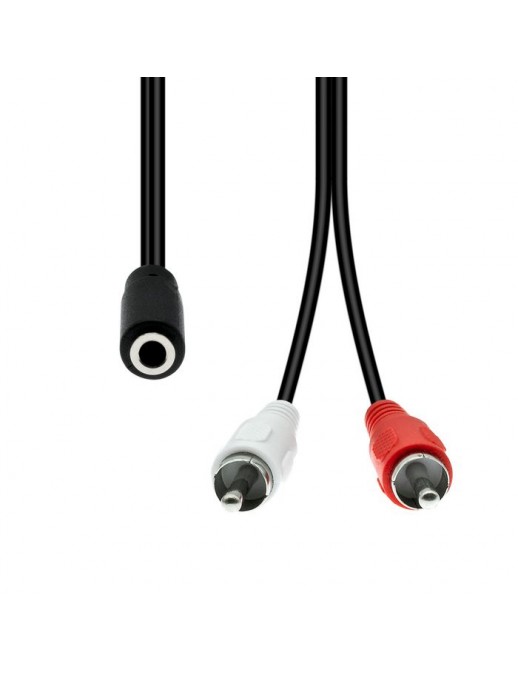 M3F2XRCA-002 ProXtend Mini-Jack 3-Pin to 2 x RCA Cable F-M Black 20cm 832221 NONE - Only use for non-battery items