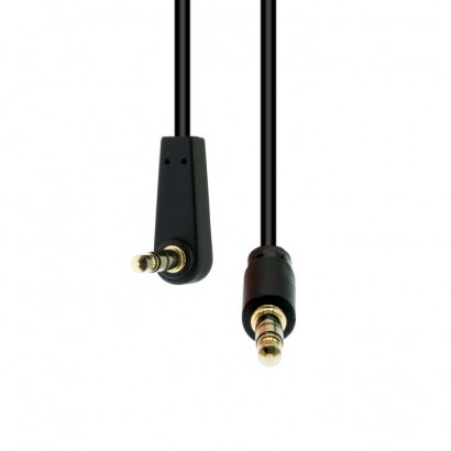 M3SA-005 ProXtend Mini-Jack 3-Pin Angled Slim Cable M-M Black 0.5M 837112 NONE - Only use for non-battery items
