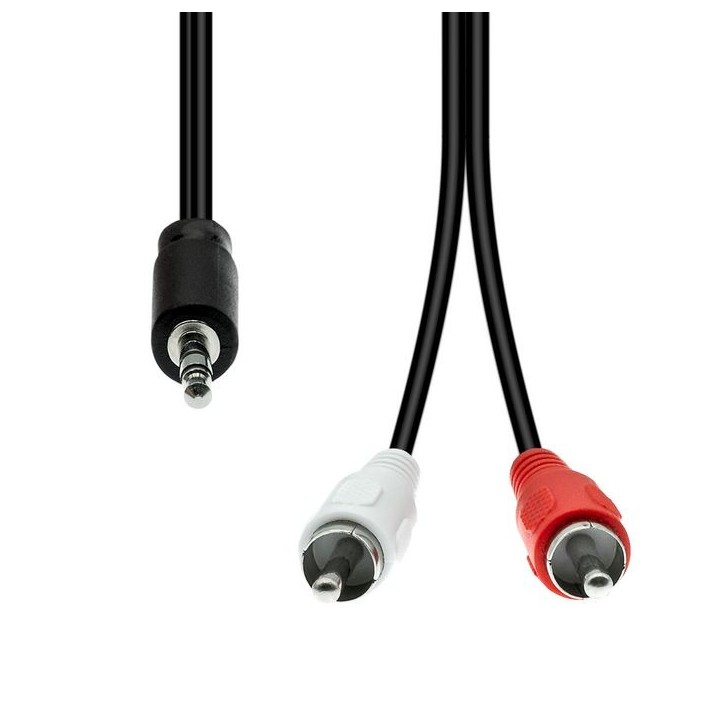 M32XRCA-005 ProXtend Mini-Jack 3-Pin to 2 x RCA Cable M-M Black 0.5M AUD-120, 835249 NONE - Only use for non-battery items