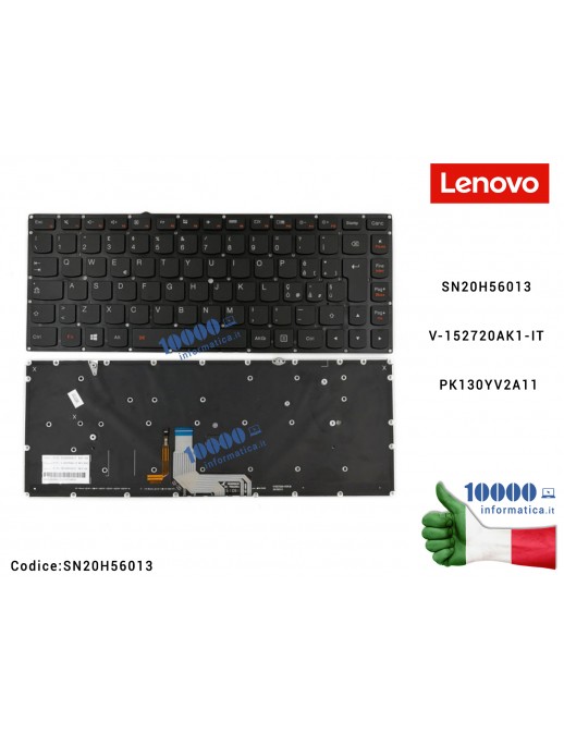Tastiera Italiana Retroilluminata LENOVO Yoga 900-13ISK (80MK) (80SD) Yoga 900-13ISK2 (80UE) SN20H56013 V-152720AK1-IT PK130YV2A11 5CB0K48450