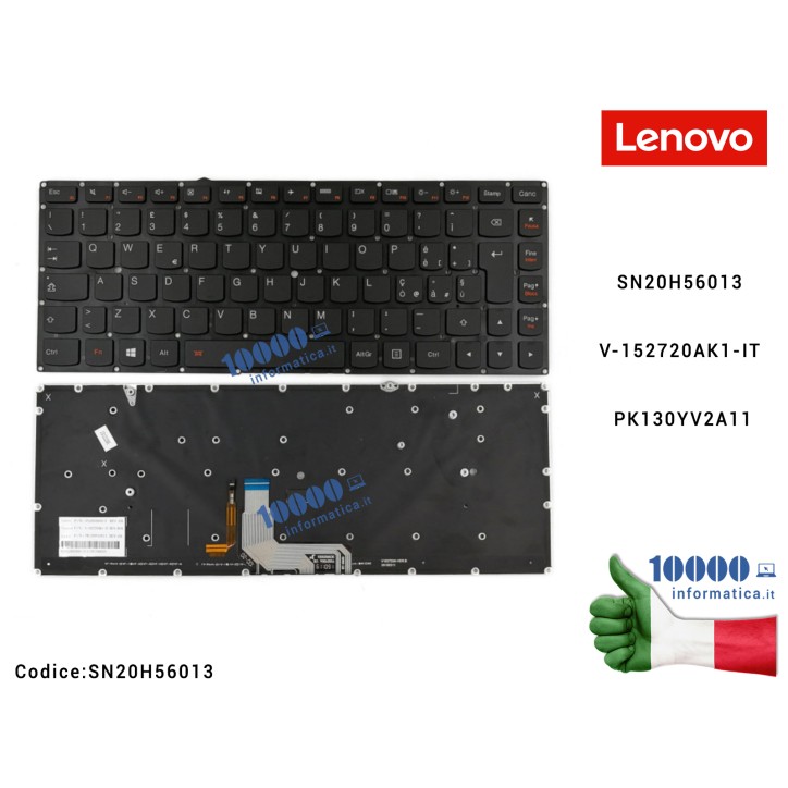 Tastiera Italiana Retroilluminata LENOVO Yoga 900-13ISK (80MK) (80SD) Yoga 900-13ISK2 (80UE) SN20H56013 V-152720AK1-IT PK130YV2A