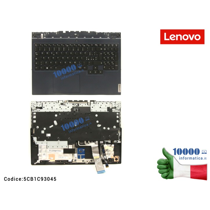 Tastiera Italiana RGB LENOVO Legion 5-15ACH6 (82JW) 5CB1C93045 FRU5CB1C93045 [Phantom Blue] Completa di Top Case Superiore Retroilluminata RGB Backlight Palmrest Poggiapolsi Touchpad