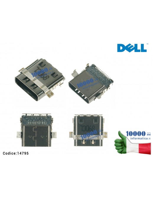 Connettore di Alimentazione USB C Tipo C (24 PIN) DELL XPS 7272 LAF311P LA-J191P 9520 9530 17 9700 9710
