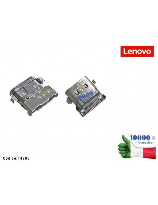 Connettore di Alimentazione USB C Tipo C (24 PIN) LENOVO ThinkBook 15 G2 ARE (20VG) 15 G2 ITL (20VE) 15P G2 ITH (21B1) 15 G3 ACL (21A4) 15 G3 ITL (21A5) 15 G4 ABA (21DL) 15 G4 IAP (21DJ)