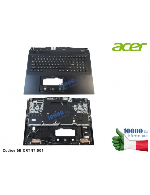 Tastiera US International Palmrest ACER Predator Helios PH18-72 6B.QRTN7.001 6BQRTN7001 Completa di Top Case Superiore Keyboard Palmrest Palm Rest Topcase Top Case Upper Top Cover