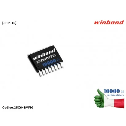 25X64BVFIG IC Chip Bios WINBOND W25X64BVFIG W 25 X 64 BVFIG 25 X 64 BVFIG W25X64 25X64 SOP16 SOP-16 Flash Memory