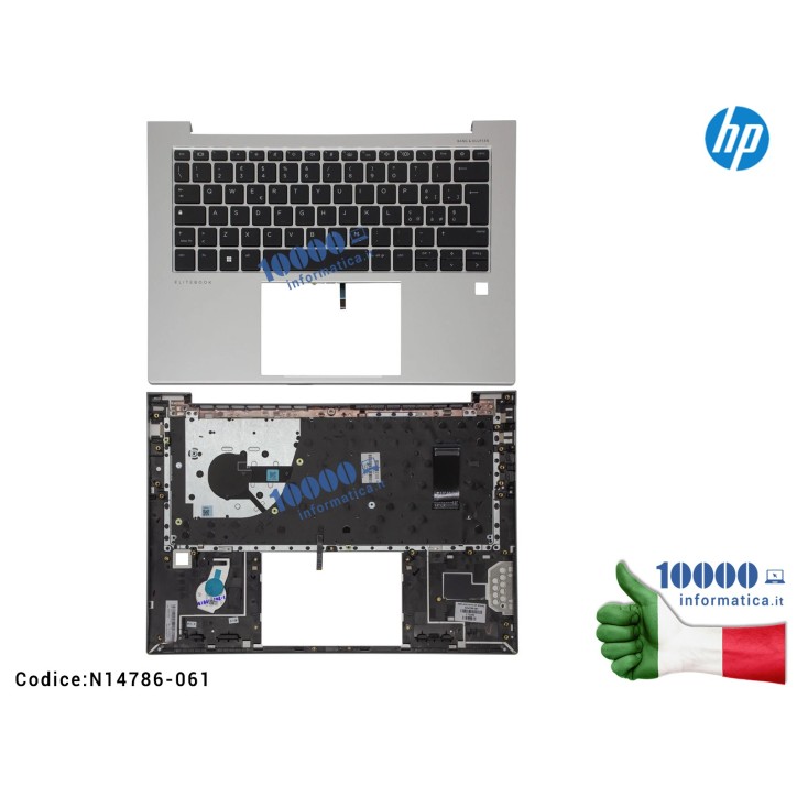 N14786-061 Tastiera Italiana con Top Case HP EliteBook 845 G9 Fingerprint Retroilluminata