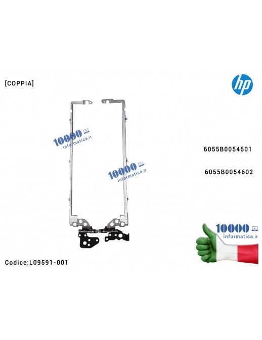 Cerniere Hinges LCD [COPPIA] HP ProBook 650 G4 650 G5 655 G4 655 G5 (L+R) L09591-001 6055B0054601 6055B0054602