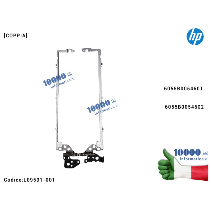 Cerniere Hinges LCD [COPPIA] HP ProBook 650 G4 650 G5 655 G4 655 G5 (L+R) L09591-001 6055B0054601 6055B0054602