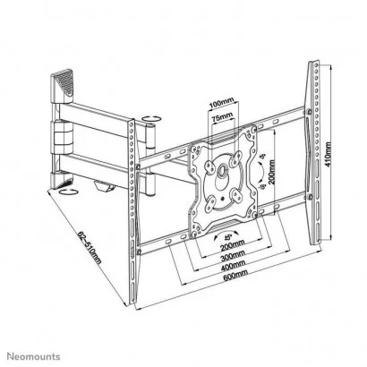 FPMA-W460BLACK FPMA-W460BLACK Neomounts Tv/Monitor Wall Mount (Full Motion) For 42"-70" Screen - Black 819204