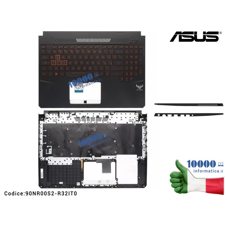 Tastiera Italiana Completa di Top Case Superiore ASUS TUF Gaming FX505G FX505GE [Retroilluminata] 90NR00S2-R32IT0