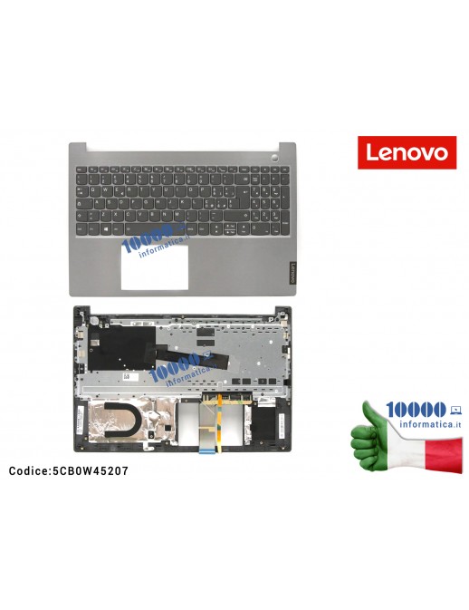 Tastiera Italiana LENOVO ThinkBook 15-IML (20RW) 15-IIL (20SM) [MG - Mineral Grey] 5CB0W45207 Completa di Top Case Superiore Retroilluminata FRU5CB0W45207