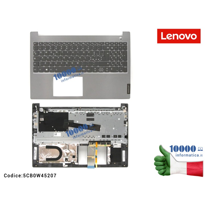 Tastiera Italiana LENOVO ThinkBook 15-IML (20RW) 15-IIL (20SM) [MG - Mineral Grey] 5CB0W45207 Completa di Top Case Superiore Ret