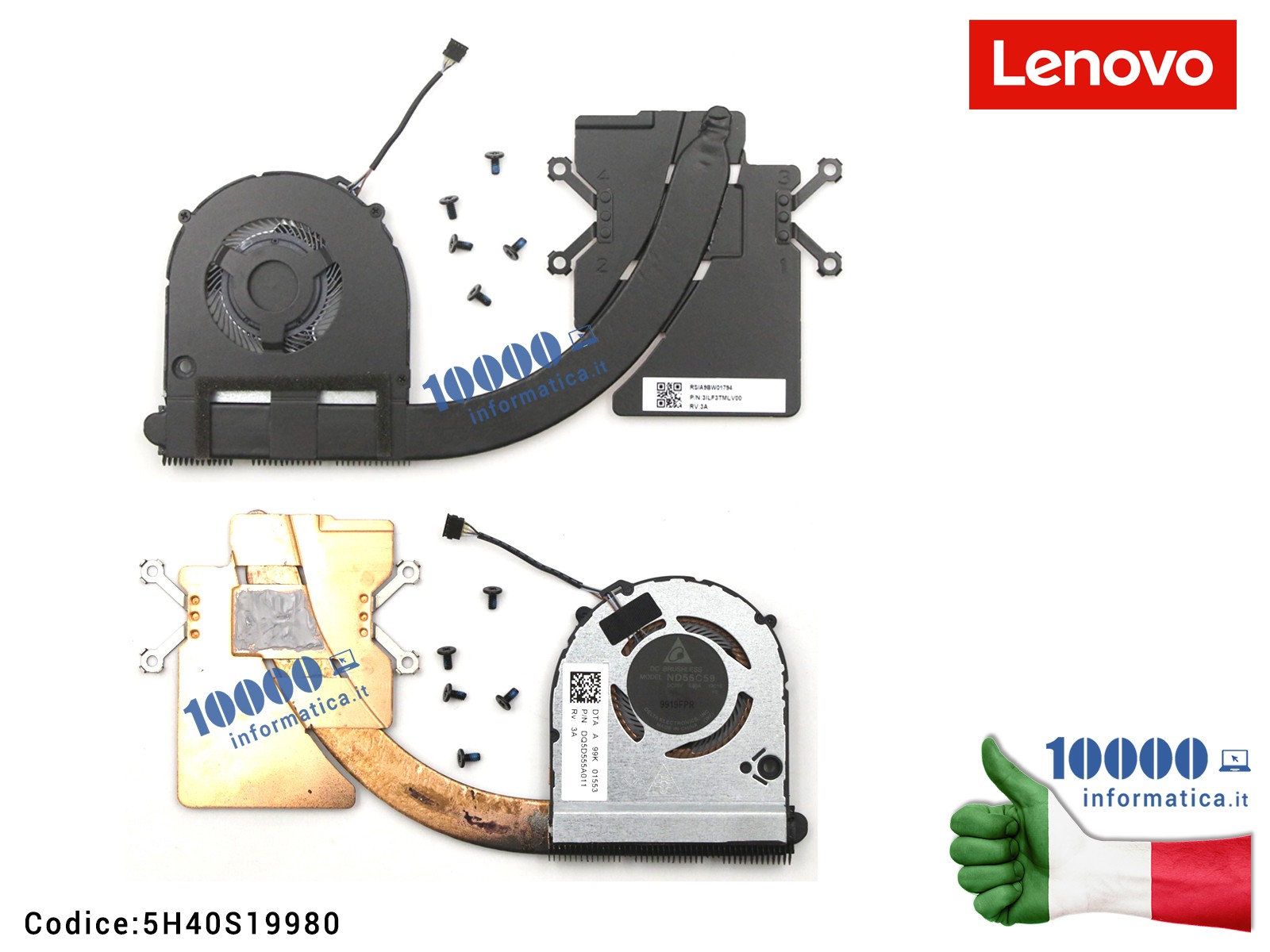 5H40S19980 Ventola Fan con Dissipatore Heatsink CPU LENOVO Yoga C640-13IML LTE (81UE) (81XL) 5H40S19980 FRU5H40S19980 DQ5D555... 5H40S19980 Ventola Fan con Dissipatore Heatsink CPU LENOVO Yoga C640-13IML LTE (81UE) (81XL) 5H40S19980 FRU5H40S19980 DQ5D555...