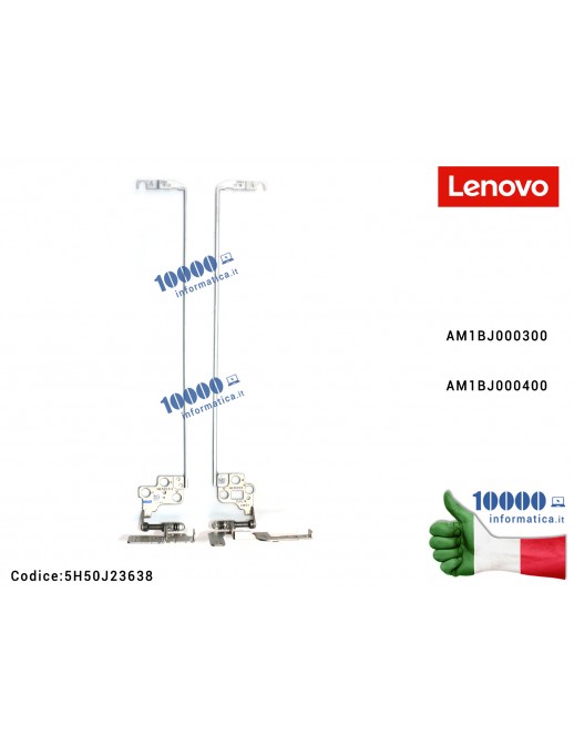 Cerniere Hinges LENOVO 500-15 500-15ISK G51-70 G51-80 Z51-70 Z51-80 [COPPIA] AM1BJ000300 AM1BJ000400 5H50J23638 FRU5H50J23638 Cerniera Hinge