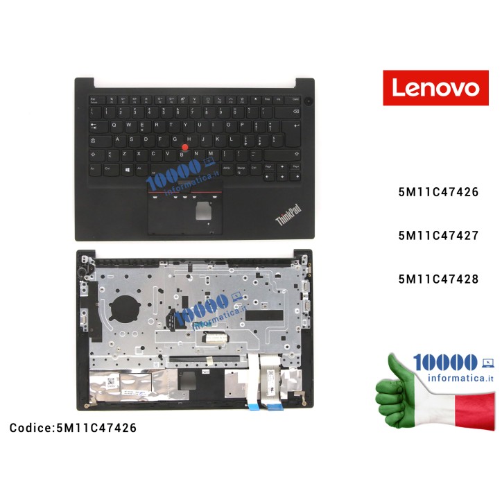 Tastiera Italiana [Retroilluminata] LENOVO ThinkPad E14 Gen 4 (21EB) (21EC) 5M11C47426 5M11C47427 5M11C47428 Top Case Superiore FRU5M11C47426 FRU5M11C47427 FRU5M11C47428