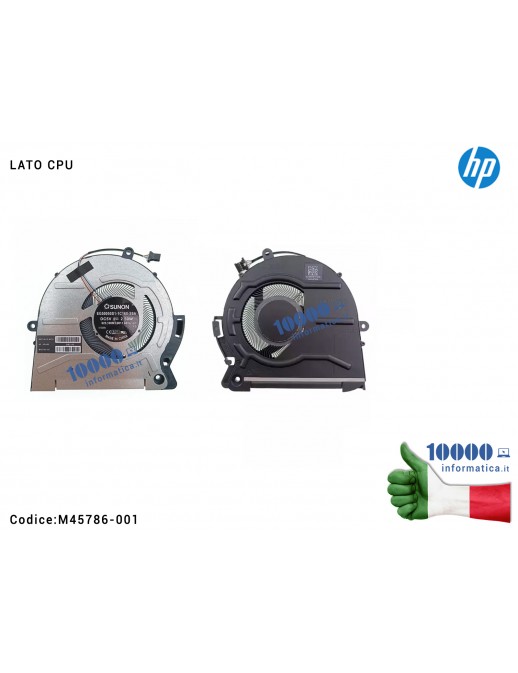 M45786-001 Ventola Fan CPU HP ENVY 17X 17-CH TPN-W148 17-CH1000 17-CH0020NA 17-CH0085NG 17-CH0011NR M45786-001 EG50050S1-1C16...