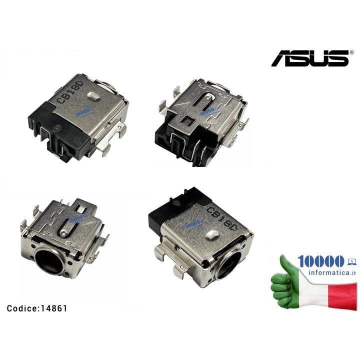 Connettore DC Power Jack ASUS Vivobook Pro 15 OLED K6500 K6500Z K6500ZC K6500ZE M6500 N6500 P6500CZE K3500 KM3500 M3500 M3500Q M3500QA M3500QC N3500QA M35000QC QC NX33 500 S3500 X3500 X3500PA N7600 M7600 K3400P M3400QA M3401Q N7600Z M3500Q M7600Q K6500Z 12033-00036500 12033-00036600