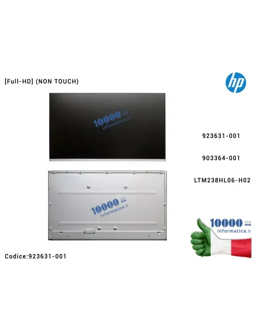 923631-001 Pannello Schermo LCD IPS FHD 23,8" HP Eliteone 800 G3 [Full-HD] (NON TOUCH) 923631-001 903364-001 LTM238HL06-H02 M...