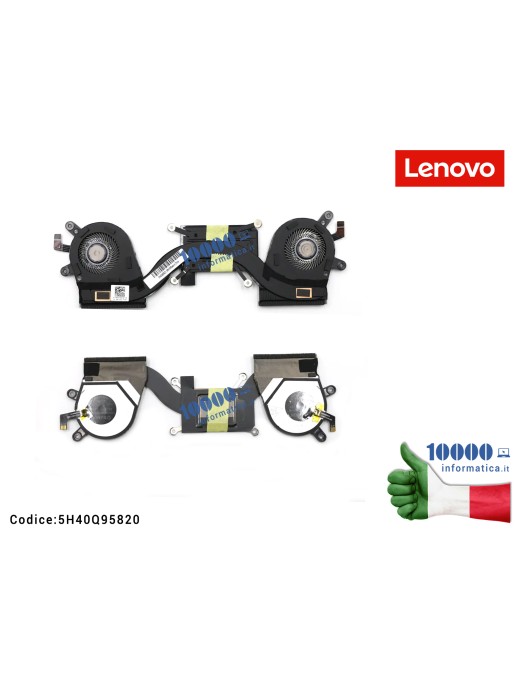 Kit Termico Ventola Fan CPU + Dissipatore LENOVO Yoga 730-13IKB (81CT) 5H40Q95820 FRU5H40Q95820 EG50040S1-CD20-S9A EG50040S1-CD30-S9A