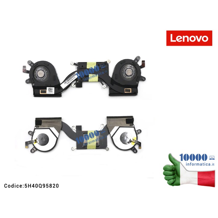 Kit Termico Ventola Fan CPU + Dissipatore LENOVO Yoga 730-13IKB (81CT) 5H40Q95820 FRU5H40Q95820 EG50040S1-CD20-S9A EG50040S1-CD3