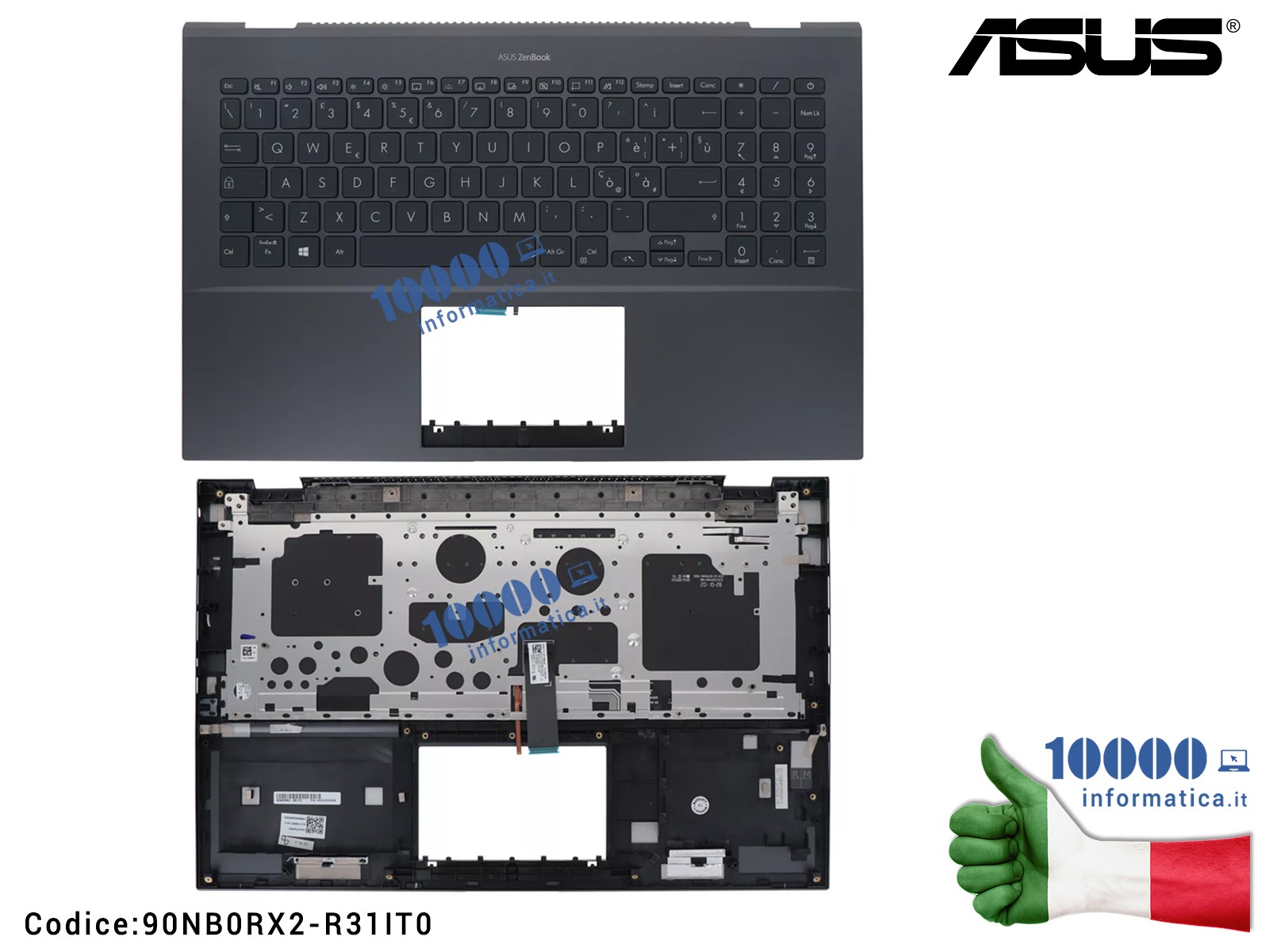 90NB0RX2-R31IT0 Tastiera con Top Case Originale ASUS ZenBook Pro 15 UX535L UX535QE UX535LI UX535LH UX535LH-2G (Pine Grey) 90N... 90NB0RX2-R31IT0 Tastiera con Top Case Originale ASUS ZenBook Pro 15 UX535L UX535QE UX535LI UX535LH UX535LH-2G (Pine Grey) 90N...