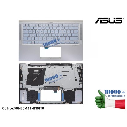 Tastiera Italiana Completa di Top Case Superiore ASUS ZenBook 14 UX431F UX431FA UX431FN [Utopia...