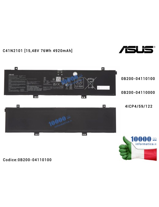 0B200-04110100 Batteria C41N2101 ASUS ROG Zephyrus G14 GA402RK GA402RR GA402RJ GA402RK FX517ZC GA402RJ FX517ZM GA402RK FX517Z...