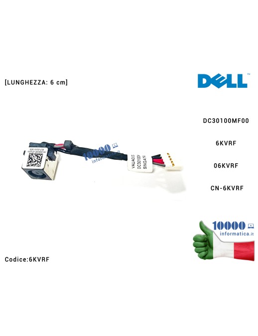 Connettore DC Power Jack PJ726-CORTO DELL [6 cm] Latitude E6230 E5550 E7440 E7450 Precision 15 3510 DC30100MF00 6KVRF 06KVRF CN-6KVRF