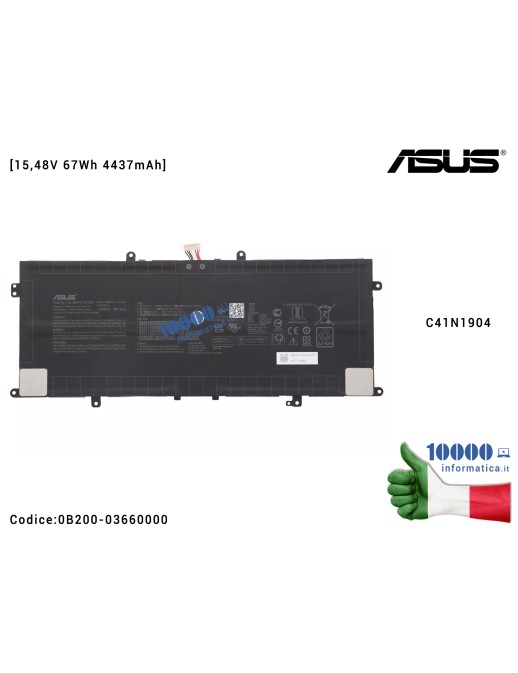 Batteria C41N1904 ASUS ZenBook 14 UX425 UX425EA ZenBook S UX393 [15,48V 67Wh 4437mAh] 0B200-03660000 SMP/4248C1F/4S1P