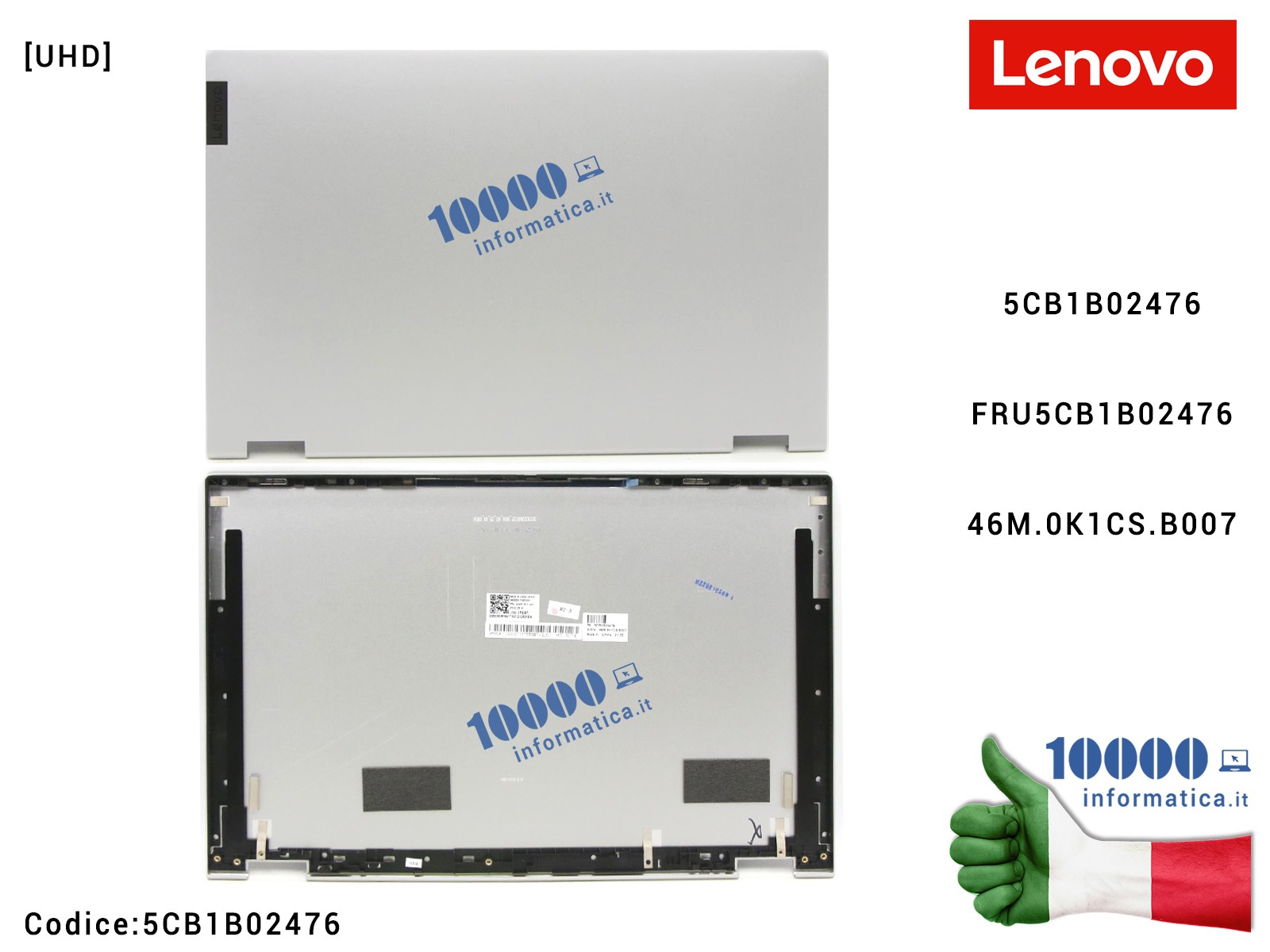 5CB1B02476 Cover LCD LENOVO [PG] [UHD] Flex 5-15IIL05 (81X3) Flex 5-15ALC05 (82HV) Flex 5-15ITL05 (82HT) [Grigio Platino] [UH...