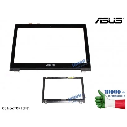 TCP15F81 Vetro Touch Screen con Cornice LCD ASUS VivoBook S550C S550CA S550 S550X S551 V550 V550CA 15,6'' TCP15F81 V0.4 13NB0...