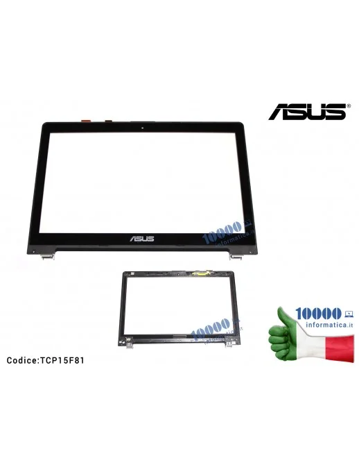 TCP15F81 Vetro Touch Screen con Cornice LCD ASUS VivoBook S550C S550CA S550 S550X S551 V550 V550CA 15,6'' TCP15F81 V0.4 13NB0...