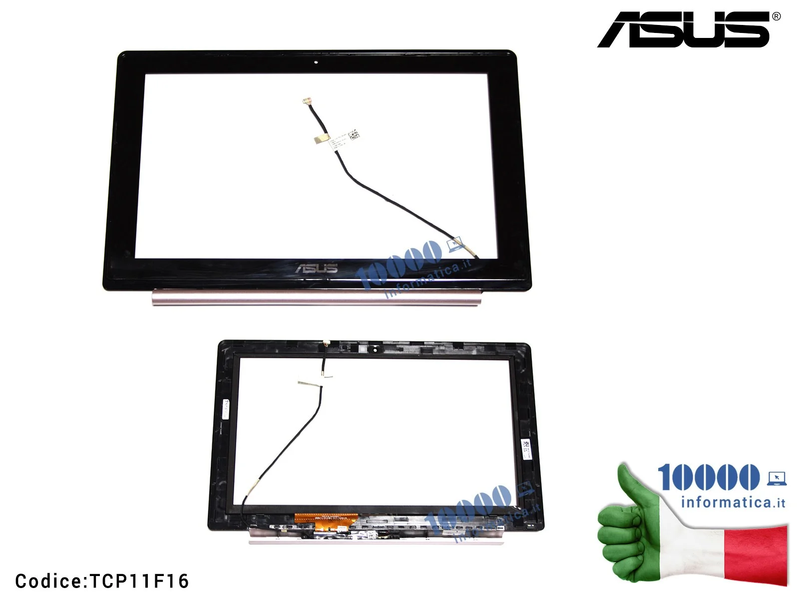 TCP11F16 Vetro Touch Screen con Cornice LCD ASUS VivoBook X202 S200 S200E Q200E X202E 11,6'' TCP11F16 V1.1 DD0EX2TH000 13GNFQ...