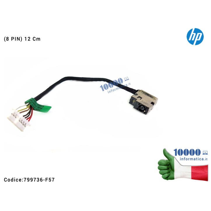 Connettore DC Power Jack PJ852 HP 15-DA 250 G7 14-AM 15-AC 250 G4 255 G4 (8 PIN) [12 cm] 799736-F57 813945-001 799736-S57