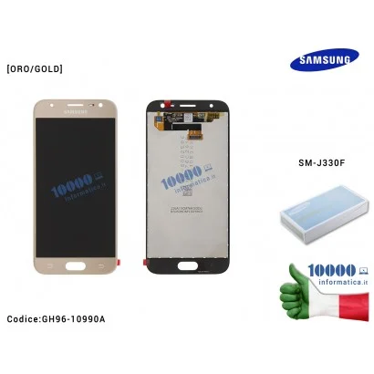 GH96-10990A Display LCD con Vetro Touch Screen SAMSUNG Galaxy J3 2017 SM-J330FN SM-J330 (ORO/GOLD)